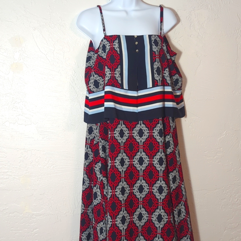 NWT Tommy Hilfiger Red White Blue Nautical Coastal Patriotic 4th Of July Dress - Picture 5 of 9